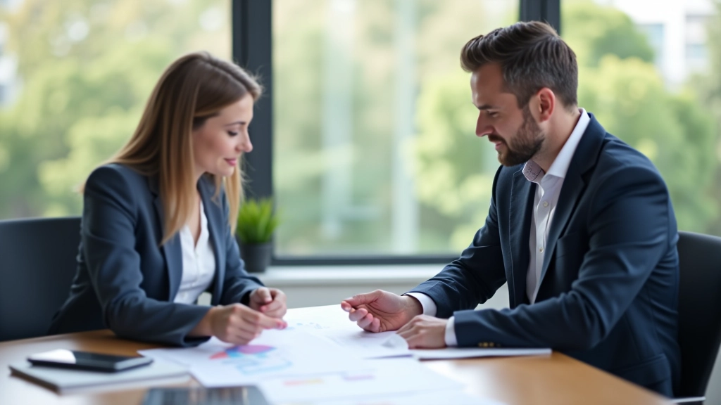 Professional financial guidance consultation with documents and planning materials